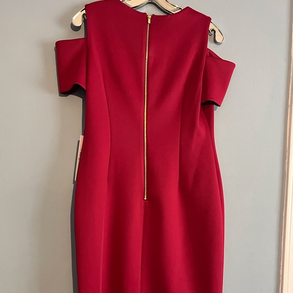 SELLING CALVIN KLEIN DRESS SIZE 10 COLOR RED PLUM BNWT - Picture 5 of 16